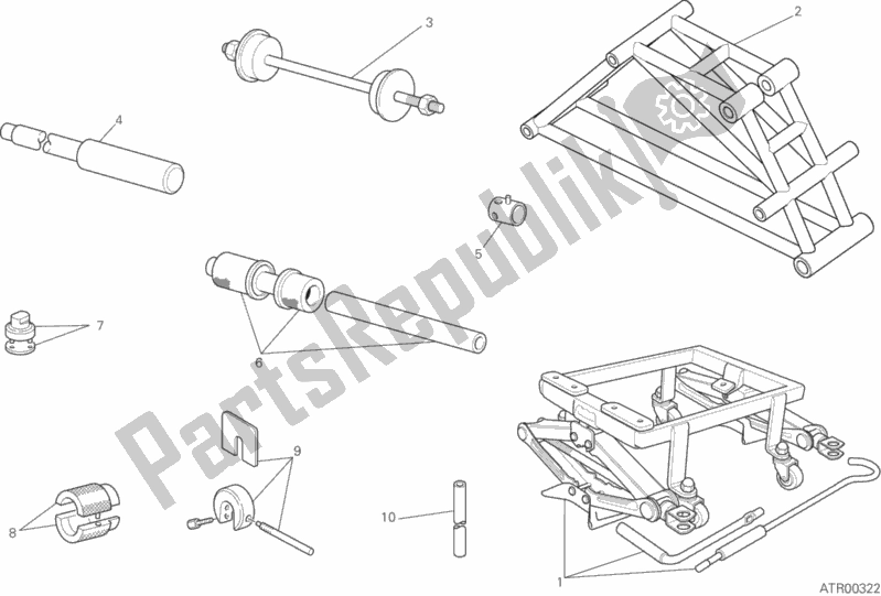 All parts for the Workshop Service Tools, Frame of the Ducati Monster 821 Dark USA 2016